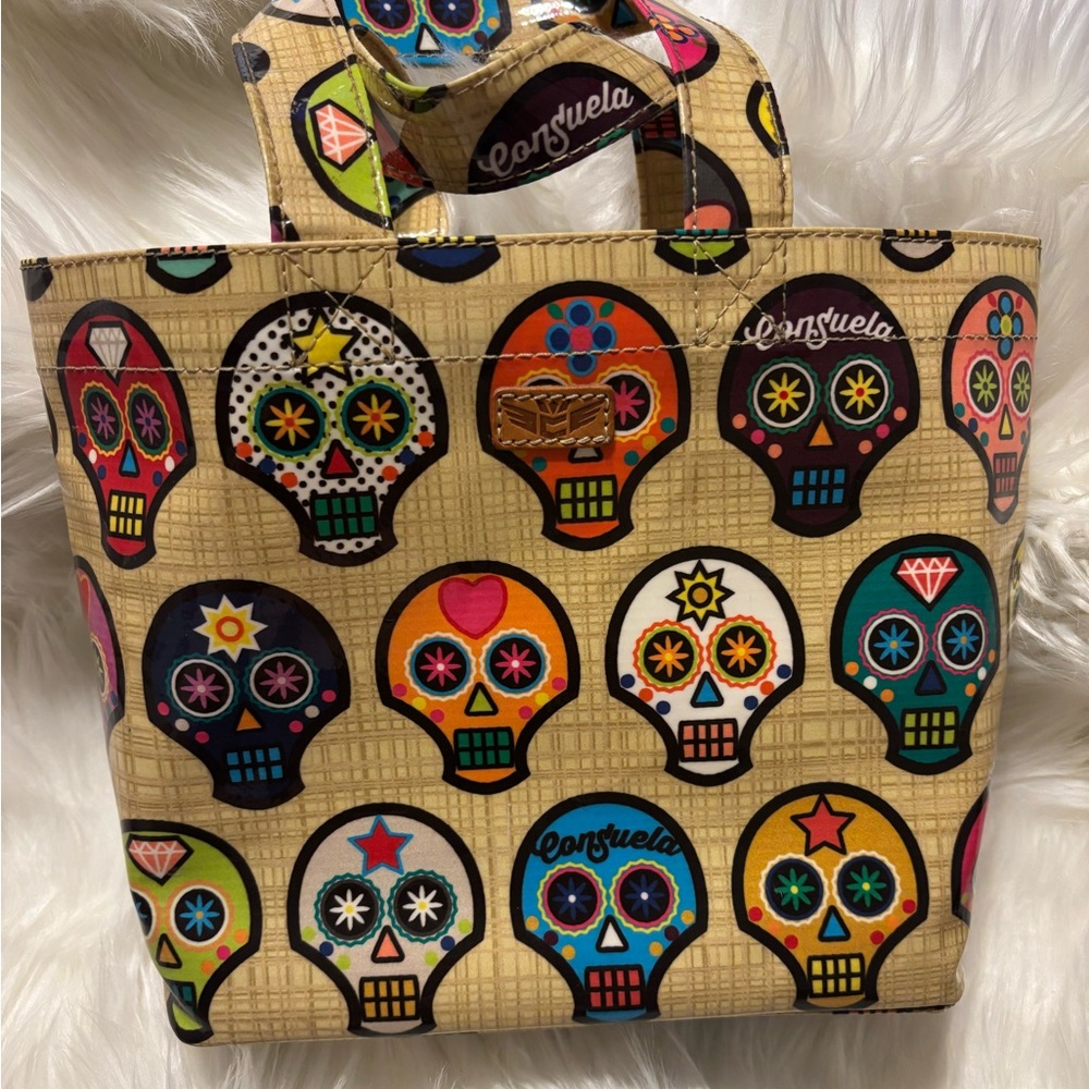 Consuela Sugar Skulls Mini Go Tote and Cosmetic Pouch - Picture 2 of 7